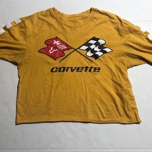 Crop top yellow cargo shirt